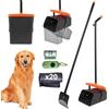 LPQKCcY Raccogli Cacca Cane, Manico Lungo Raccogli Feci Cane con Sacchetti Cane Cacca, Paletta Raccogli Cacca Cani, 117cm Paletta Cacca Cane per Escrementi di Animali in Cortile, Su Erba, Terra o Ghiaia