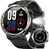 IOWODO Smartwatch Uomo 1.45 Orologio Intelligente Fitness con Chiamate Bluetooth, Batteria 960mAh, Bussola, IP68 Impermeabile, Monitoraggio Cuore Ossigeno Sonno, 100+ Modalità Sportive, 2 Cinturini