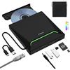 ORIGBELIE Nuovo Masterizzatore DVD Esterno, USB 3.0 Lettore DVD Esterno con Adattatore Ethernet RJ45, 3 Porte USB e 2 Porte TF/SD Card, Lettore CD Esterno per PC Portatile MacBook Pro/Air Windows Linux Mac OS