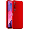 HULLIN Custodia per Telefono in Silicone Colorato, Adatta per Xiaomi MI 10 5G (6.67) - Rosso Cina