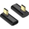 SinLoon Adattatore USB C ad angolo di 90 gradi da 240 W 40 Gbps Tipo C Adattatore connettore maschio-femmina, Supporta audio e video 8K Ricarica 240 W/50 V, Adatto per tablet, laptop (C-L)