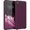 kwmobile Cover per Google Pixel 4a Custodia - Back Case per Smartphone in Silicone TPU - Protezione Gommata - viola bordeaux