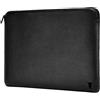 TORRO Custodia per laptop - Custodia per laptop in vera pelle da con chiusura a zip e fodera in feltro di lana compatibile con laptop da 13 a 15,6 pollici (Nero)