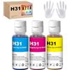 ATTA Set di 31 flaconi di inchiostro di ricambio per HP 31 Ink Work per Smart Tank 7005 5107 7301 7001 7602 5000 5101 5102 Plus 651 551 455 457 450 All-in-One serbatoio d'inchiostro (70 ml, 31 ciano