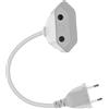 YINGAYOU Prolunga Elettrica Europea 2.5A 250V 625W Cavo Prolunga con Spina Europea 2x0.75 mm², per Elettrodomestici, Lampada, TV, PC (Bianco, 0,3 m)