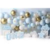 Ttincceer Compleanno Sfondo 250x180cm Blu Oro Stella Palloncino Fotografia Sfondo Ragazzo Ragazza 1 ° Festa di Compleanno Fotografia Banner Neonato Bambino Doccia Battesimo Sfondo