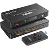 KOOFIT Sdoppiatore HDMI 4K, Switch HDMI 3 IN 1 Out con Telecomando, Splitter HDMi Supporta 4K 3D UHD HDR, Automatico per Xbox PS5/4/3 Blu-ray DVD Fire Stick HDTV PC Laptop Chromecast Nintendo