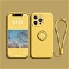 Ykerey Custodia per iPhone 13 mini con 360° Regolabile Anello Supporto Cover Ultra Sottile TPU Antiurto Silicone Protettiva Cover con Laccio per iPhone 13 mini, Giallo