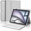 IVEOPPE Tastiera iPad Air 13 M4 2026/M3 2025/M2 2024, Cover Tastiera Italiano QWERTY Magnetico Staccabile Bluetooth con Portapenna per iPad pro 12.9 3-6 Gen 2022/2021/2020/2018, Grigio Chiaro