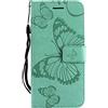 DENDICO Cover per iPhone SE 2020 / iPhone 8 / iPhone 7 4.7, Pelle Portafoglio Custodia per iPhone 7 / iPhone 8 Custodia a Libro con Funzione di appoggio e Porta Carte di Credito - Verde