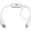 Duttek Cavo da USB a Tipo C Con Interruttore Dimmer Touch, 1 m, Supporto per Ricarica (Bianco)
