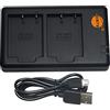DSTE - Caricatore USB doppio compatibile con batteria Fujifilm NP-W126, NP-W126S come BC-W126, alimentazione tramite cavo di ricarica micro USB a USB-A 2.0