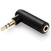 conecto, Adattatore audio da 3,5 mm placcato oro a 90° a jack da 3,5 mm, nero