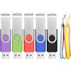 FEBNISCTE Pen Drive 2GB Pennetta USB 5 Pezzi Pendrives - Portatile Chiavetta USB 2.0 2 GB Chiavi e Comoda Perno - FEBNISCTE Colarata Penna USB 2 Giga Chiavette Flash Girevole Pennina con Corda