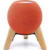 yotommi Supporto in vero legno per Homepod Mini, treppiede in legno con struttura in metallo, antiscivolo, sicuro e stabile, compatibile con mini altoparlanti da scrivania (rovere bianco)