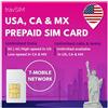 travSIM - USA SIM Card (T-Mobile Scheda SIM) Valida per 21 Giorni - 50GB 3G 4G LTE Dati mobili - Stati Uniti T-Mobile US SIM Card (Funziona anche in Canada e Messico, 5GB Combinati)