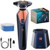 Cecotec Rasoio Rotativo con Base Autopulente PrecisionCare Saphire Pro. 3-5 min, Include Liquido di Autopulizia