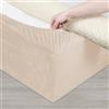 DUJUIKE Mantovana Giroletto Vestiletto Coprirette, Mantovana in velluto riccio per divano letto, Protezione Del Giroletto, Trasforma una base per letto(Queen Bed Width:150-160cm,Cammello)