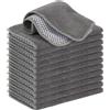 VIVOTE Strofinacci in microfibra, lavabili, con lato abrasivo in mesh, per la cucina, per la casa, per la cucina, 12 pezzi, 20 x 20 cm (grigio)