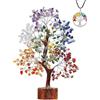 ABHISUBYA Albero Della Vita - Cristalli Curativi - Pietre E Cristalli - Pietre Chakra Meditazione - Feng Shui - Portafortuna - Regali Di Buona Fortuna (Seven Chakra Golden)