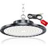 LAMLAMCK UFO Faretto LED - 100W 10000LM UFO Lampada Da Officina Industriale con Trasformatore LED, IP65 Impermeabile 6500k Bianco Freddo Lampada da Garage per Fabbrica, Officina, Fienile, Negozio