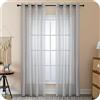 GIRASOLE HOME® Coppia Tende Filtranti Fantasia a Righe Verticali Tenda per Interni 2 Pannelli con Occhielli (Grigio, 140x285cm)