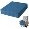 AddGrace Cuscini Reclinabili per Anziani Cuscino Sedile Spesso 50,8x50,8x10,2 Pollici Imbottitura per Sedia con Retro Antiscivolo e Copertura Lavabile per Divano Poltrona Blu