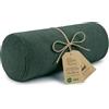 Totsy Baby Cuscino cilindrico per cervicale lombare e ginocchia per letto o divano 40x15 cm - cuscini cilindrici per corpo e yoga in schiuma con fodere in Oeko-Tex verde Velluto a coste