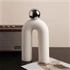 Kityemo Scultura Moderna in Ceramica, Statua Decorativa Minimalista Arco con Sfera, Decorazione Casa Soggiorno, Design Artistico Contemporaneo