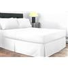 Dazzle Collection® Lenzuola con angoli elasticizzati in policotone tinta unita | Singolo | Doppio | King | Super King | (King, Bianco)