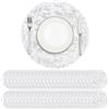 Privalace Rotonde Tovagliette Usa e Getta,Set di 50 Tovaglietta in Rete Pressata PVC 33cm,per Tavolo da Cucina Natale e Feste Decor(Argento)