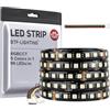 BTF-LIGHTING RGBCCT 5 Colori in 1 Striscia LED 5050SMD DC24V 5M 96LEDs/m 480LEDs RGB+Bianco Caldo+Bianco Freddo Nero PCB IP65 Impermeabile per la Decorazione Cucina Stanza (Solo striscia)