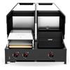 Cozze® Quattro 900 - Barbecue 4-in-1, Piastra a Gas e Forno per Pizza | Postazione da Esterno 13kW con Bruciatori a Infrarossi, Pietra in Cordierite, Piastra Barbecue Gas in Ghisa e Manopole LED