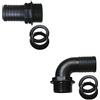 Hortafix Tubo flessibile a gomito 11/2 BSP maschio a 40 mm controdado e rondella