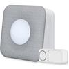 REV Set di gong Orchestra con luce notturna - 150 m, 4 livelli di volume, max. 110 dB, 58 melodie, segnale luminoso, campanello wireless alimentato a batteria, grigio