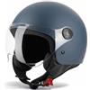 VINZ Duoro Casco Scooter / Moto Donna E Uomo | nelle taglie dalla XS-XXL | Jet con Visiera | Certificato ECE 22.06 | Disponibile in diversi colori - Blu scuro opaco