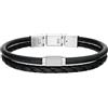 Fossil Machine Uomo Bracciale in pelle nera, JF04989040