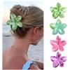 LunarCharm 4 fermagli per capelli a forma di fiore, clip per capelli, con motivo di spazzatura multicolore, grandi clip a forma di fiore antiscivolo
