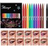 DENESTUP Set di 12 eyeliner liquido colorato, matita eyeliner al neon opaca, impermeabile, a lunga durata, pigmentato, arcobaleno, per Halloween, Natale, kit regalo per trucco per donne