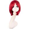 MapofBeauty 12 Pollice/30 cm Fashion Heat Resistente Unisex Corto Lisci Beauty Parrucca (luminoso Rosso)