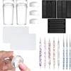 HOCUCHELAND 18 Pezzi Nail Art Stamper, Timbri per Unghie con 5 Penne per Dotting 3 Pennelli per Unghie 3 Adesivi Guida, Nail Art, French Unghie per Manicure Fai Da Te