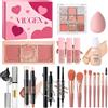 Viugex All-In-One Make Up Set, Set Regalo Donna Trucchi, Kit Trucco Completo Professionale, Trousse Trucchi Ragazza con Fondotinta Palette Ombretti Gloss Labbra Mascara Sopracciglia Bellezza Cosmetic Set