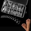 SanFangyue Unghie Finte Piedi Trasparenti French Corte, 120 Pezzi Copertura Completa Acrilico Press on Toe Nails Manicure per Donne Ragazze, 12 Misure (Trasparente)