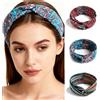 Alexis Leroy 3 Pezzi Fasce per Capelli Donna Fascia per Capelli Boho Stile Ragazze Rosso/Blu/Multicolore