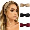 Alexis Leroy 3 Pezzi Fasce per Capelli Donna Fascia Minimalista Tinta Unita Marrone Chiaro/Nero/Bordeaux