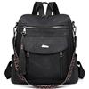 ZOVYRON Zaino alla moda da donna, in pelle PU, antifurto, per computer portatile, multitasche, grande capacità, con tracolla rimovibile, per lavoro, studio e viaggio, Nero , L
