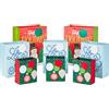 Hallmark Assortimento di sacchetti regalo per le vacanze (8 sacchetti regalo: 3 piccoli da 15,2 cm, 3 medi da 9 pollici, 2 grandi da 33 cm) con ornamenti rossi, verdi e blu, Let It Snow, Happy
