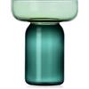 Ichendorf Milano Vaso Cilindrico, Collezione Aura, Verde e Petrolio, H25 cm, Vetro Borosilicato, Fatto a Mano