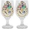 Paladone Hogwarts Bicchiere Harry Potter Crest a Cambiamento di Colore Bicchiere Ufficiale per Bevande Fredde, Regalo a Tema Harry Potter, 330ml (Confezione da 2)
