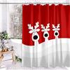 Roszwtit Tenda da doccia natalizia, tende da doccia con alce di buon Natale per bagno, decorazione per la casa del bagno in fattoria invernale, simpatica decorazione invernale con pupazzo di neve, 182 x 183 cm